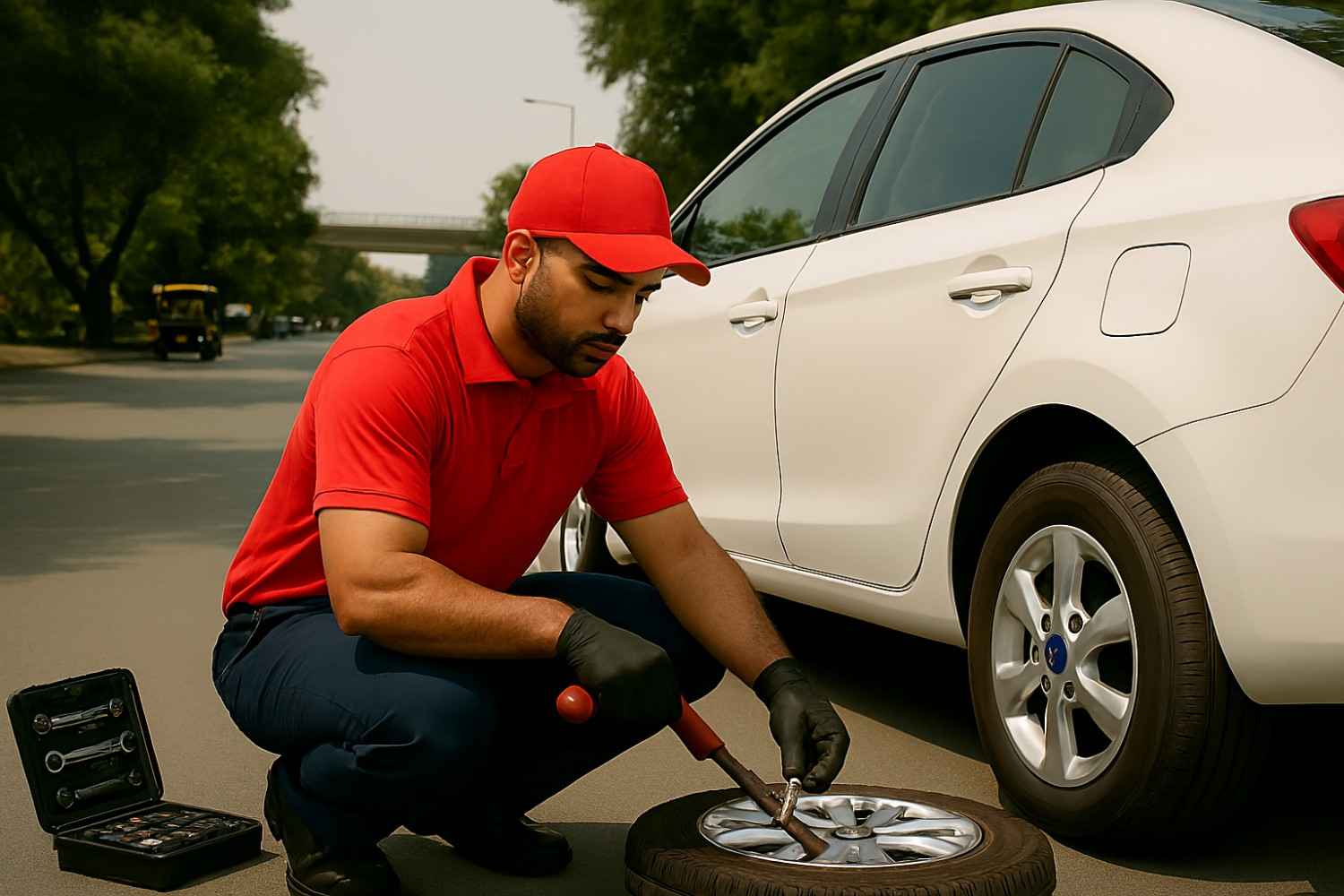 24/7 Flat Tyre Repair for Cars and Bikes